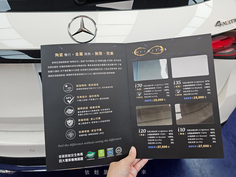 Benz GLC 300隔熱紙推薦《美國頂級品牌舒熱佳solargard》完美混搭i系列，前擋陶瓷車身金屬抗紫外線又防爆，新北板橋家禾汽車大樓隔熱紙/包膜