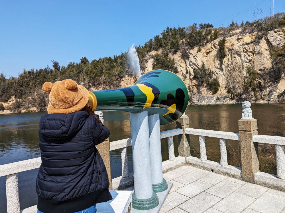 金門旅遊免費景點推薦，全國首創「喊泉」，喊越久噴越高超療癒，迷你張家界 「南石滬公園」看日出、看日落都美 ，